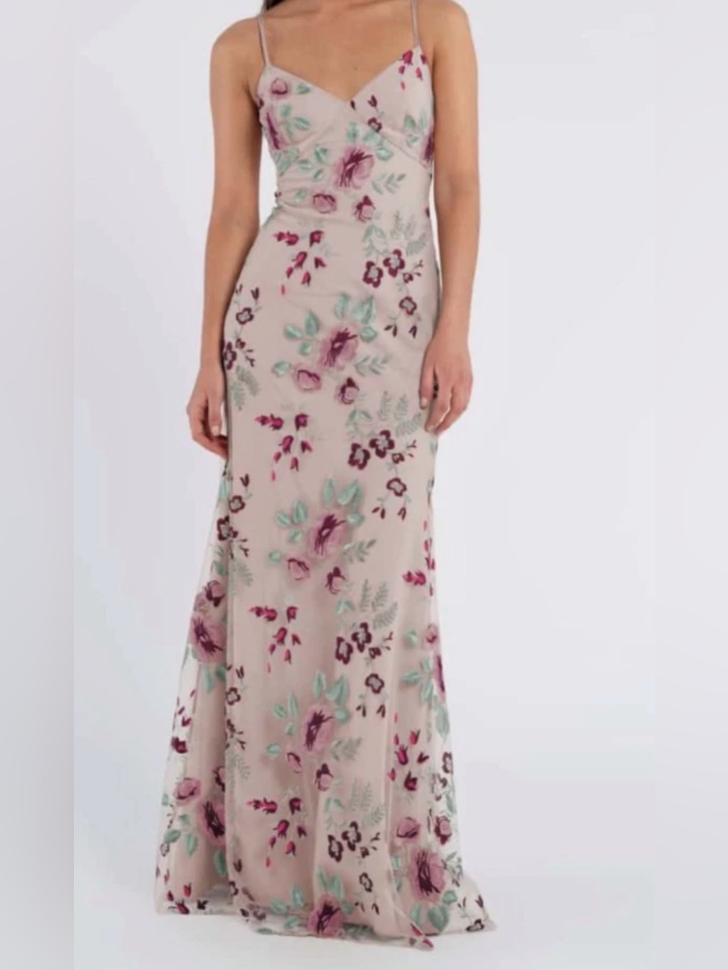 Nwt Jenny Yoo Dress Enchanted Long Formal Floral Julianna Iris Purple Berry Sz 8